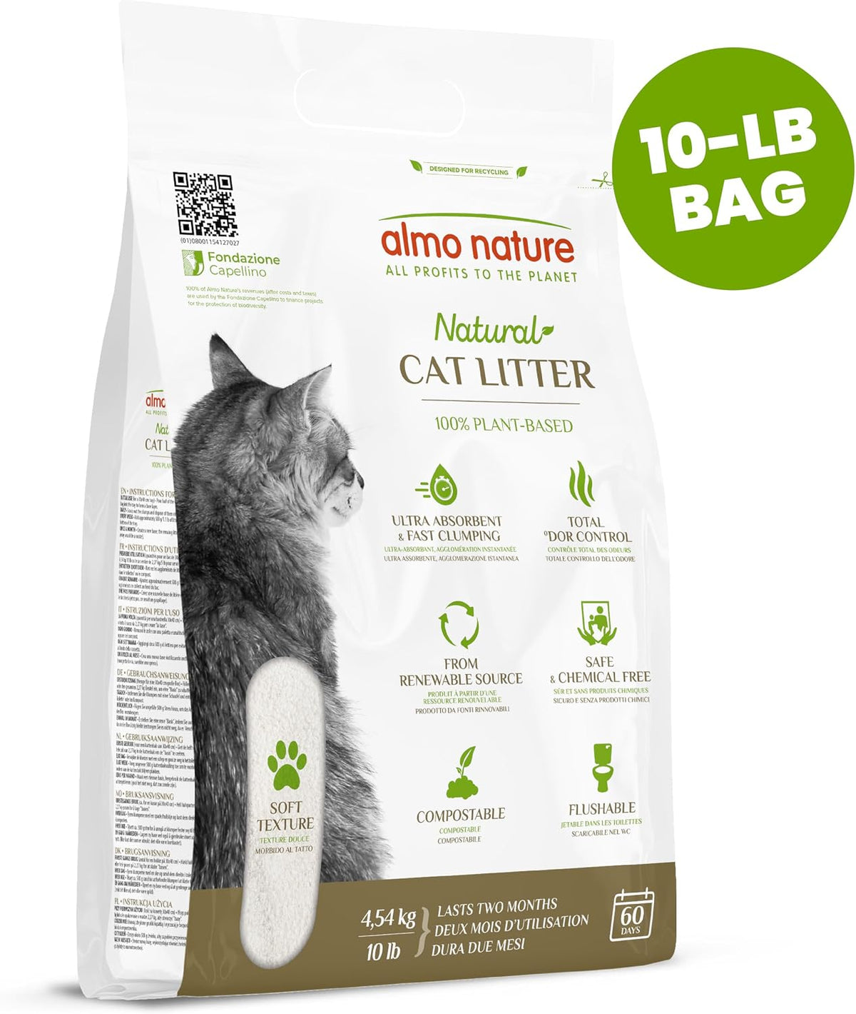 Almo Nature Soft Texture Cat Litter 10 lbs, Plant-Based - 10 lb (Pack of 2) - image 2
