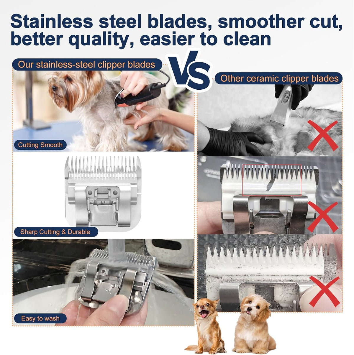 3 Pack 10 Clipper Blade Compatible with Andis - 5FC - image 2