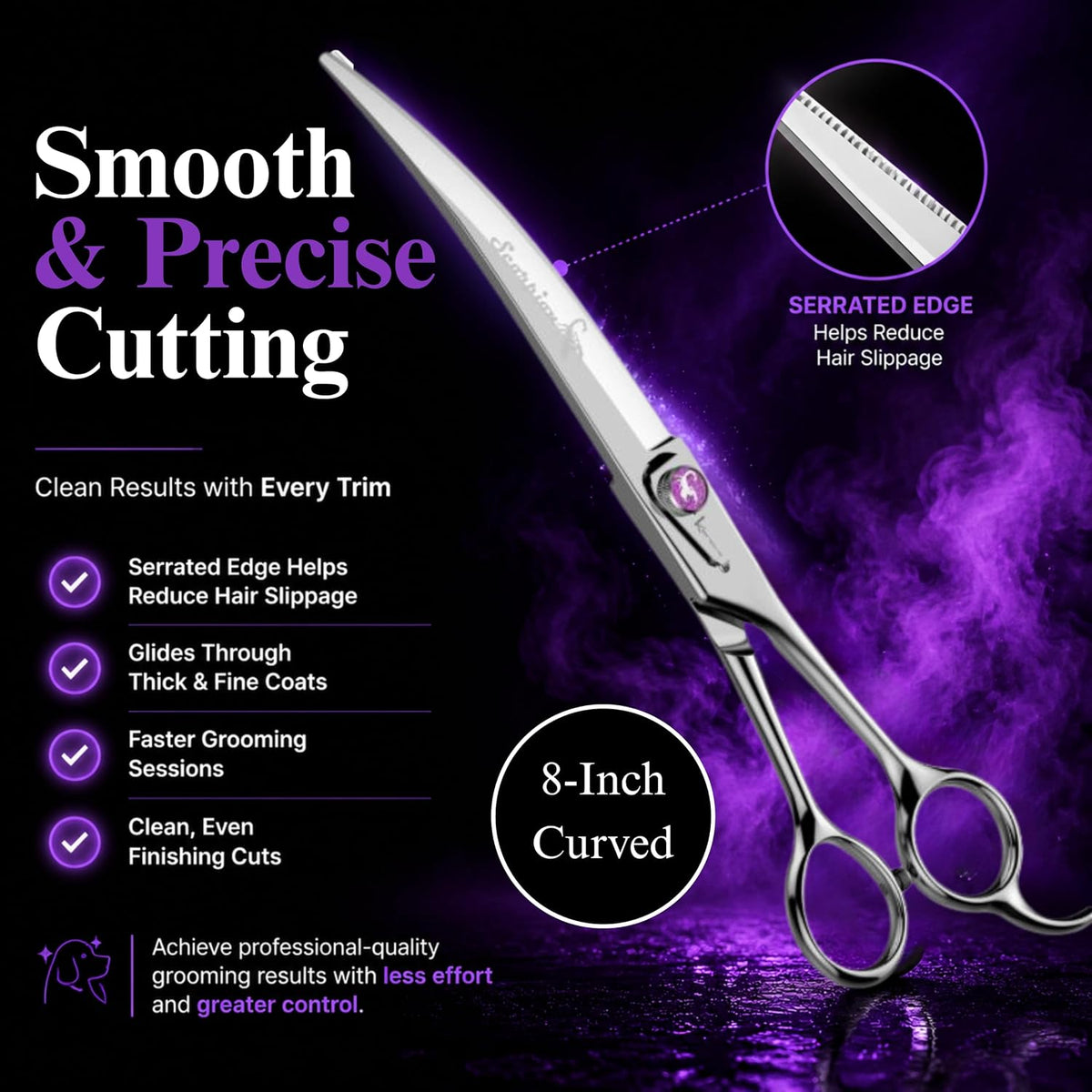 Kenchii Scorpion Dog Grooming Scissors 7in Curved - 8" Curved - image 3