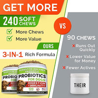 StrellaLab Pet Probiotics for Dogs & Digestive Enzymes - Digestion & Gut Health Treats, Dog Probiotics Chews, Fiber Supplement, Anti Diarrhea, Constipation, Upset Stomach&Gas Relief, Canine Prebiotic