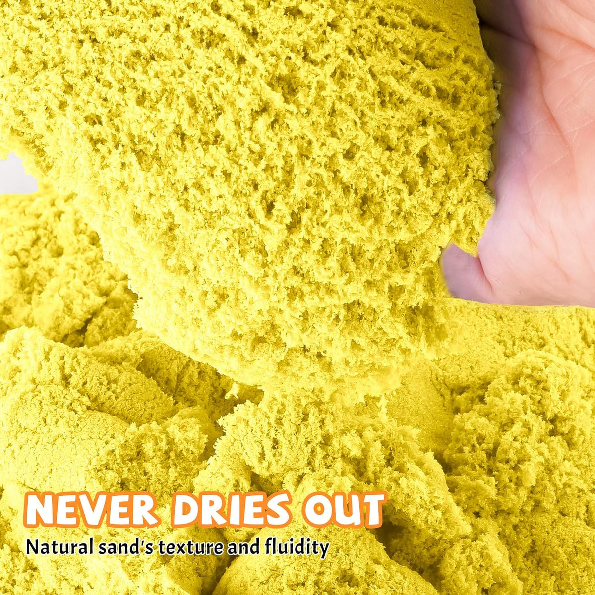 NiToy FlexiSand Toy Sand 2.2Lbs Moldable Sensory Sand for Kids - Yellow - image 3
