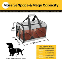 Conlun Cat Carrier Soft-Sided Pets Travel Carriers up to 15 Lbs - Grey / 19.6"L x 12.6"W x 2.5"H - image 2