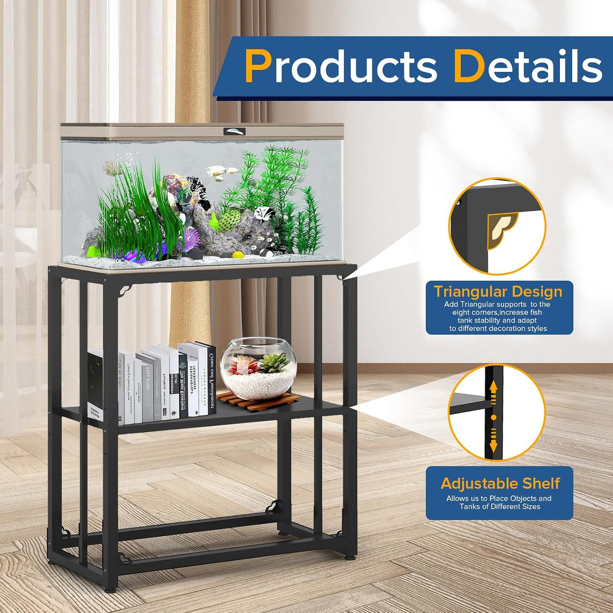 TOCRETOARE Fish Tank Stand 40 Gallon - 31.5"x16.7"x29.1" - image 3
