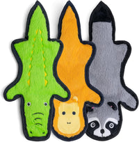 No Stuffing Dog Toys Crinkle Squeaky - Assorted 3 Pack / Medium