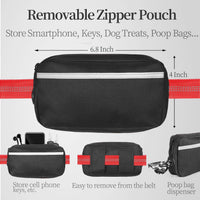 Hands Free Dog Leash with Zipper Pouch - Red / Large - image 2