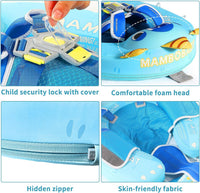 Mambobaby Float with Canopy Size Improved Non Inflatable Infant Baby - Monster Blue - image 4