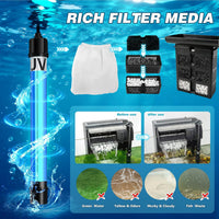 Large Hang on Back Aquarium Filter w/ U-V Light for 40-150 Gallon - HB-1200 - image 3