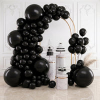 RUBFAC Balloons Black Balloon Arch for Black Birthday Decorations - Black