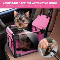 GENORTH Dog Car Seats for Small and Medium Dogs - Cationic Pink / Up to 20 lb - image 3