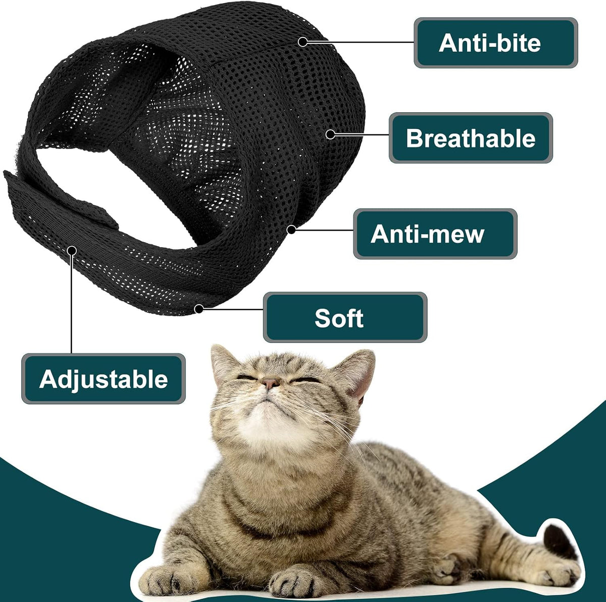 9 Pcs Cat Bathing Bag Set Cat Shower Bag - Black - image 3