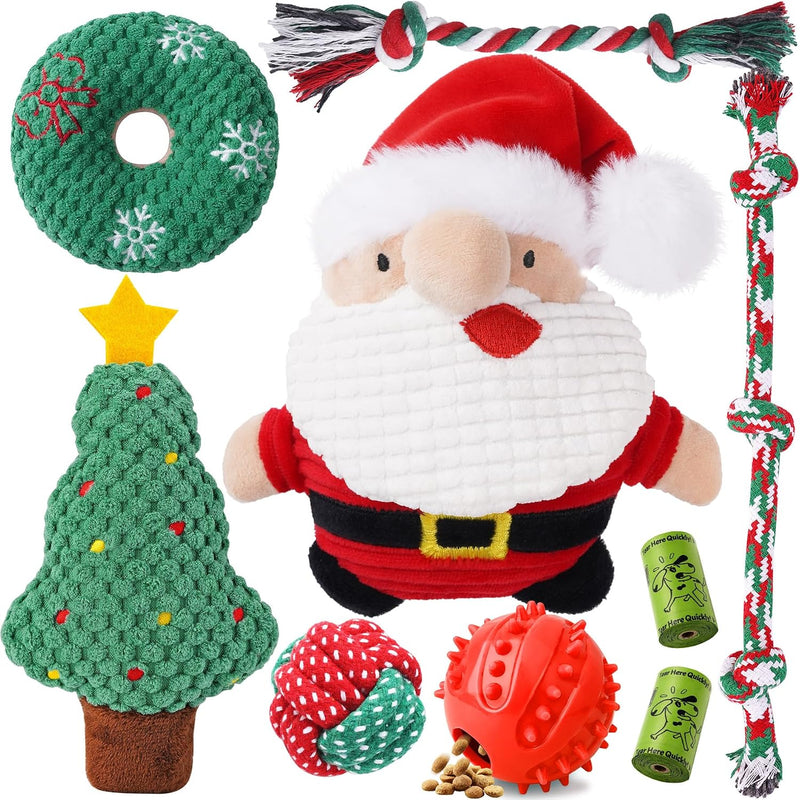 Zeaxuie 9 Pack Luxury Puppy Toys for Teething Small Dogs - Santa