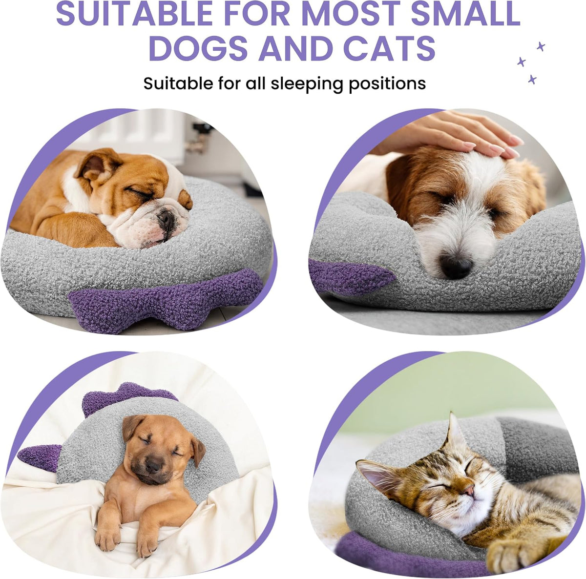 Dog Calming Pillow-Soft Neck Pillow for Dogs - Purlple - image 4