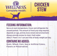Wellness Complete Health Thick & Chunky Natural Grain Free Canned Wet Dog Food, Chicken Stew, 12.5-Ounce Can (Pack of 12)