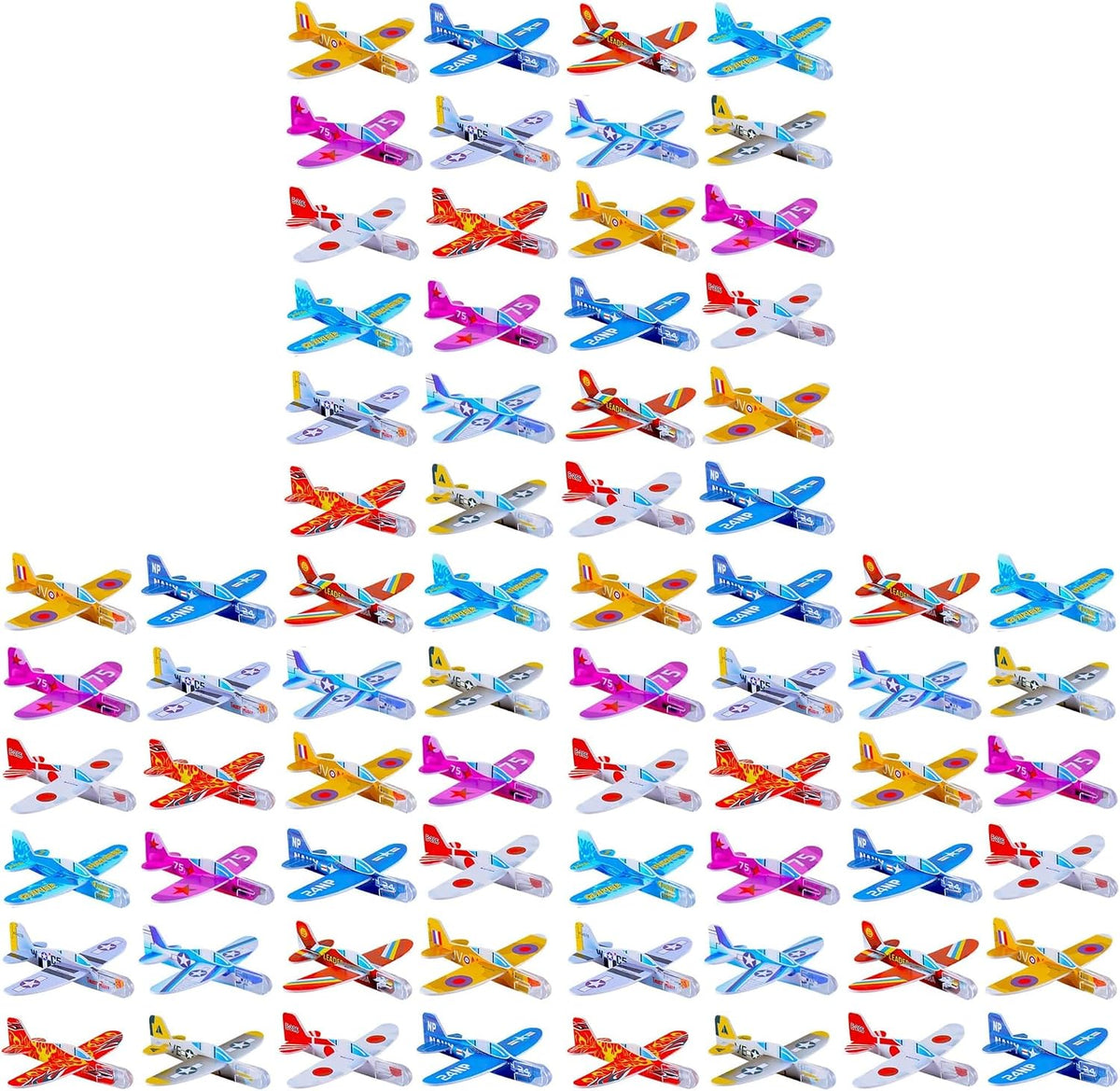 Manmel 50 Pcs Foam Gliders Planes Toys for Kids, Paper Airplane - Medium (Pack of 3)