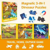 SYNARRY Unicorn Mermaid Princess Magnetic Puzzles for Child 3-5 - Dinosaur - image 2