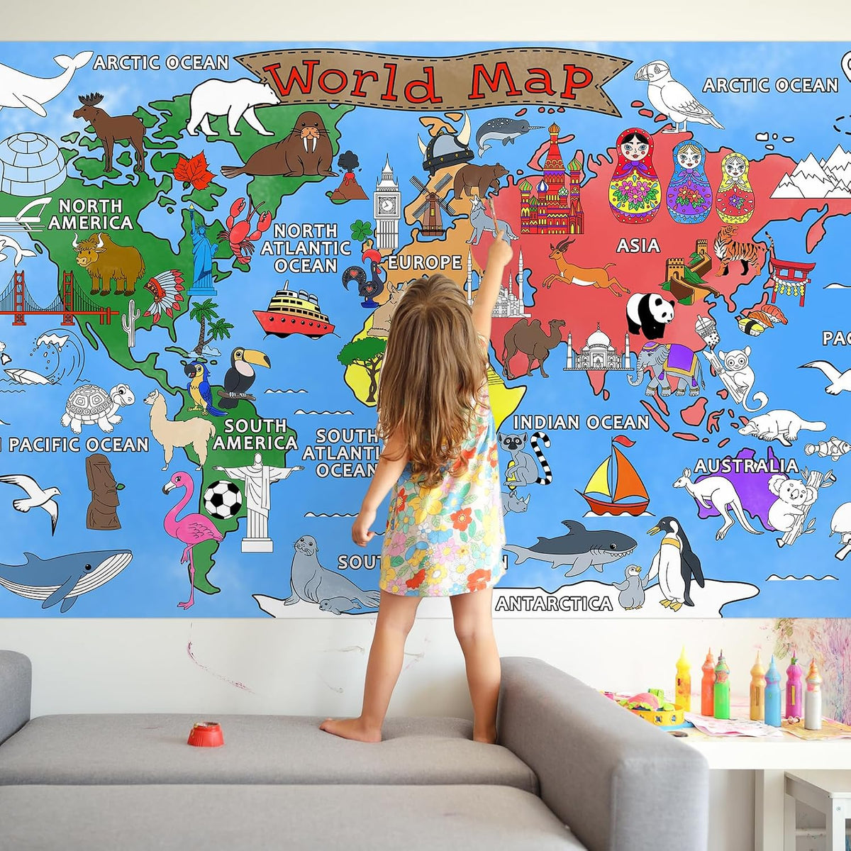 Halloween Activity Poster, Halloween Tablecloth for Kids - Map - image 4