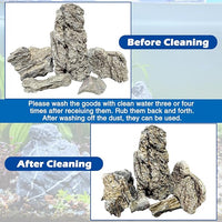 PINVNBY Natural Seiryu Stones, Aquariums Slate Stone Decorative Rocks for Fish Tank, Terrariums, Paludarium, Vivariums, Reptile and Amphibian Enclosures, Aquascaping (4.5lb)