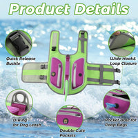 Dog Life Vests for Boating and Swimming, Dog Life Jacket – Essentials for Dogs - Green / X-Large - image 2