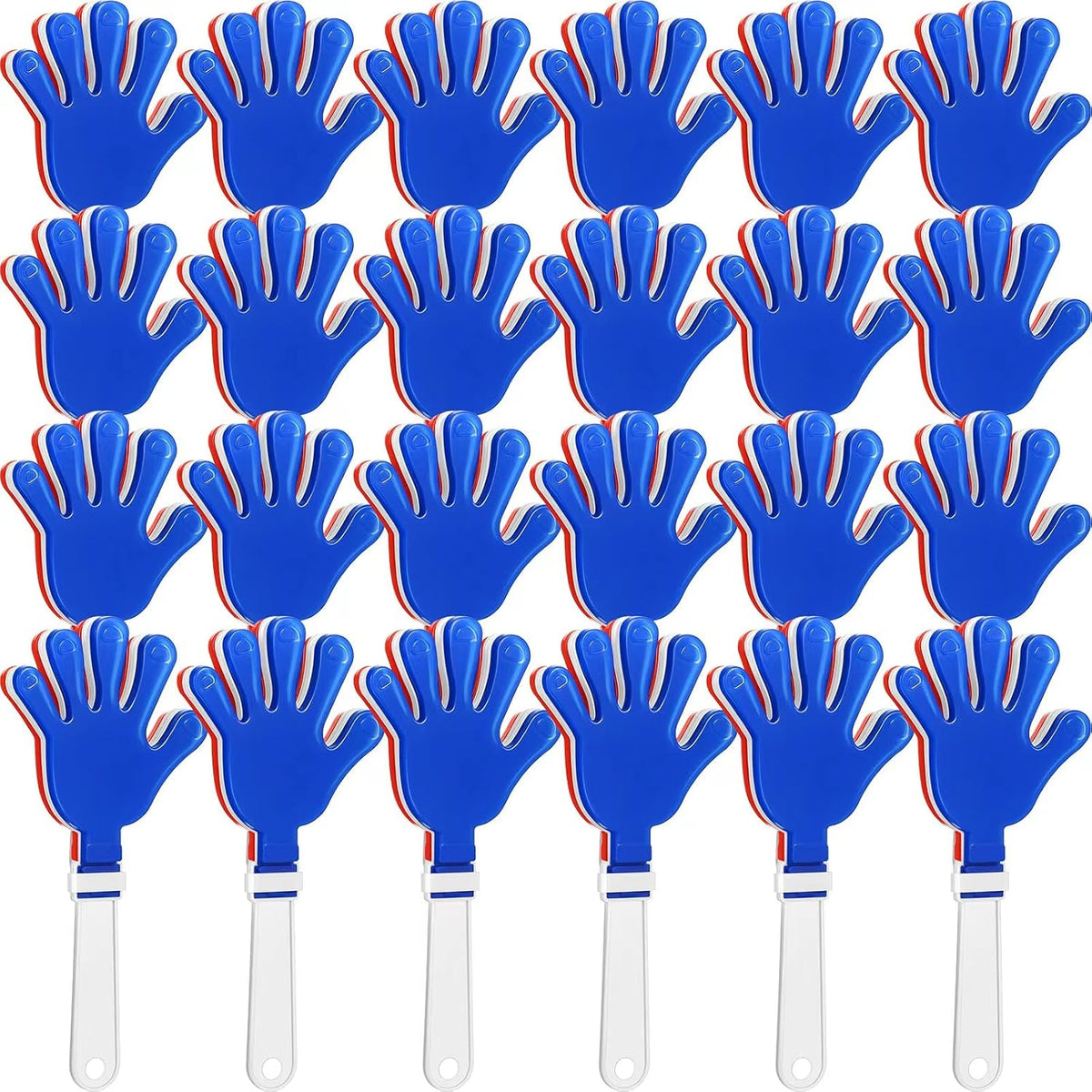 24 royal blue plastic hand clapper noisemakers, 7.5 inches long - view 5