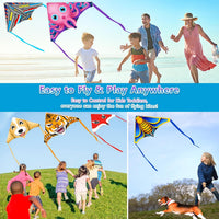Tcvents mini finger launcher kites for kids with rubber band launchers in bright prints - view 9