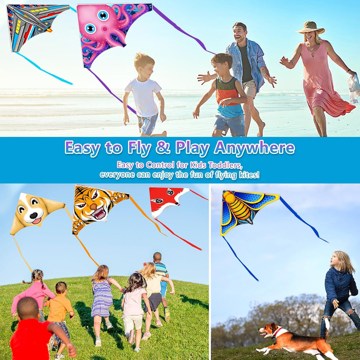 Tcvents mini finger launcher kites for kids with rubber band launchers in bright prints - view 9