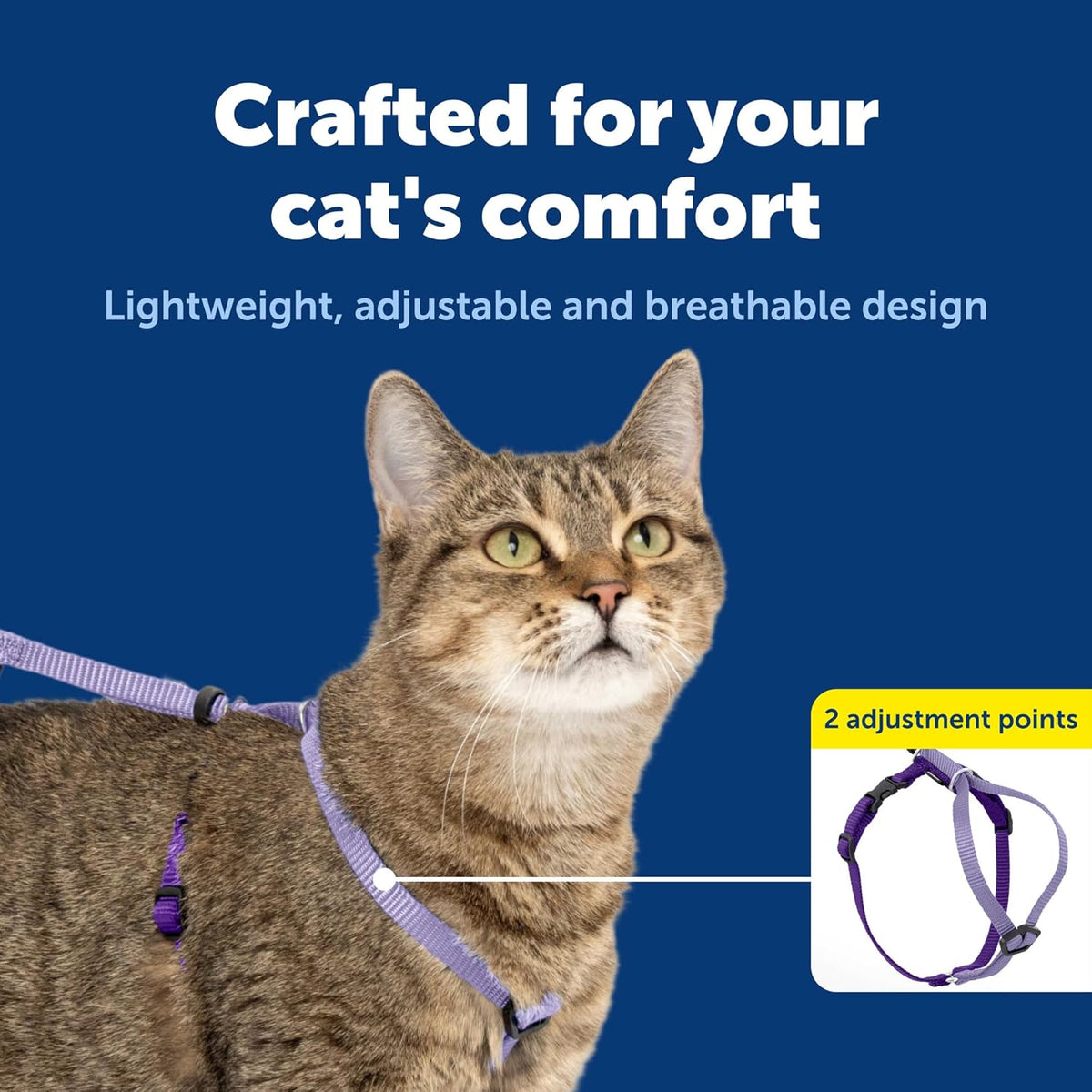 PetSafe Come With Me Kitty Harness and Bungee Cat Leash - Large (Pack of 1) / Lilac/Deep Purple - image 4