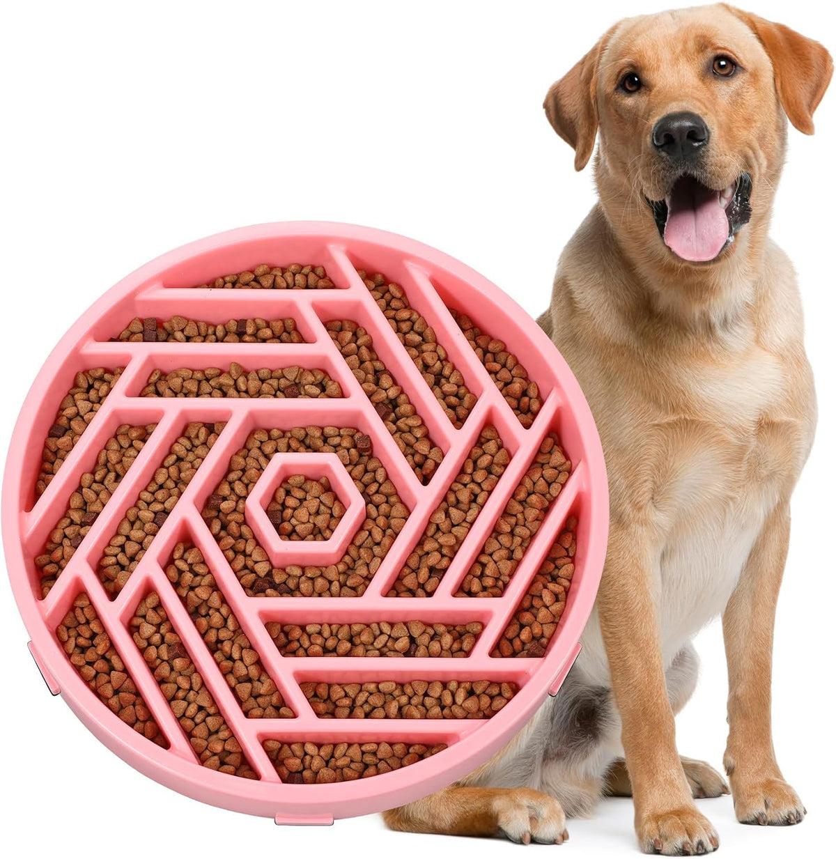 WHIPPY Slow Feeder Dog Bowl - pink