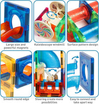 MAGBLOCK Magnetic Tiles 176Pcs Marble Run Children's Educational Toys for Developing Mathmatics and Physics Skills and for Developing Creativity and Imagination Toys for Kids Age 8 9 10+ Years Old