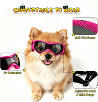 Dog Goggles Small Breed, Dog Sunglasses UV Protection Puppy Eyewear for Small Pet Outdoor Riding - X-Small / Pink - image 3