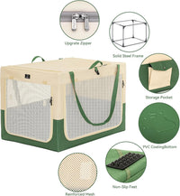A 4 Pet 36-in Foldable Soft-Sided Dog Crate for Large Dogs – Essentials for Dogs - Green+Beige / 30.0"L x 20.0"W x 19.0"H - image 3