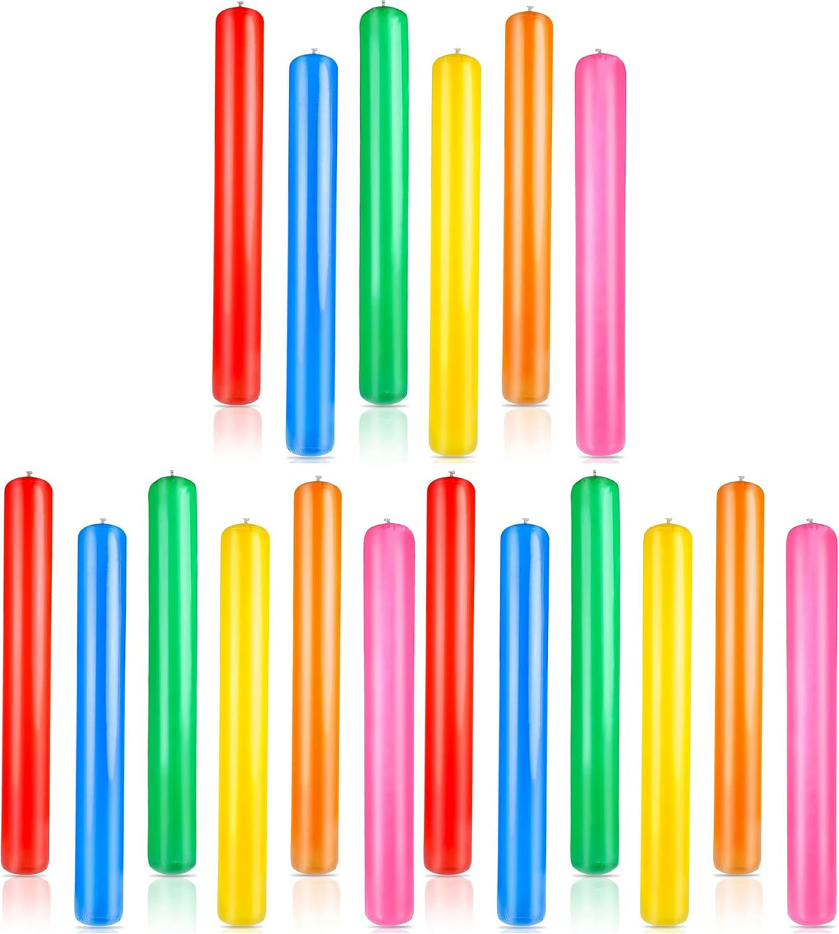 KIMOBER 6 pack giant inflatable pool noodles in red, yellow, blue, orange, green and pink - view 2