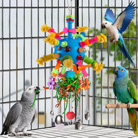 Parrot Toys Bird Toys Perch Pullable Stainless Steel Spoons Colorful - blue - image 4