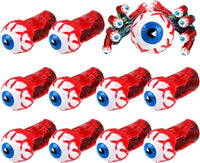 Sumind 10 pack of vinyl Halloween eyeball finger puppets with vivid veins, adult size