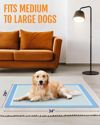 Powools Puppy Pads for Dogs, 6-Layer, Leak-Proof - 34" x 28 " (80 Packs) - image 2