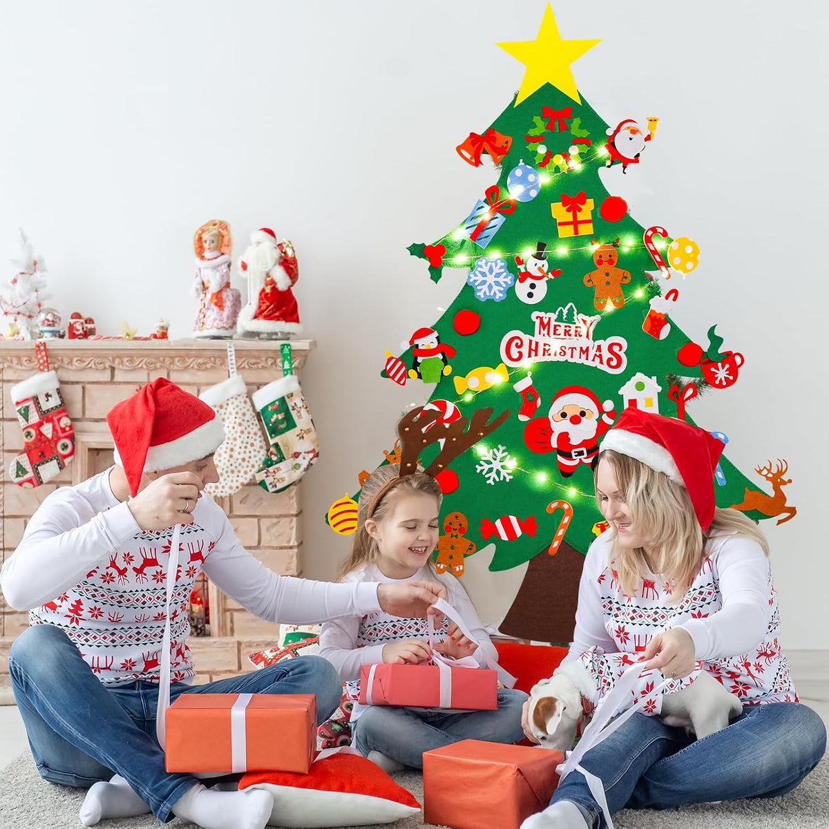Max Fun DIY Felt Christmas Tree Set 3.2Ft with 41 Ornaments for Kids - image 3