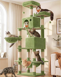 Feandrea Cat Tree, Multi-Level Condo - Green / XXL (23.6"L x 19.7"W x 81.1"H) - image 2