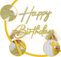 Happy Birthday Sign for Backdrop - Felt / Glitter Gold - image 4