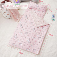 Bunnikins & Clover Toddler Nap Mat with Removable Pillow - Unicorn Pink - image 3