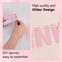 BEISHIDA 116 PCS A-Z DIY Letter Custom Banner Birthday Party Decor – Fun for Kids & Family - Glitter Light Pink - image 2