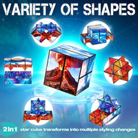 Euclidean Cube Fidget Toys for Kids 2 in 1 Star Cube Magic Cube - Nature - image 2