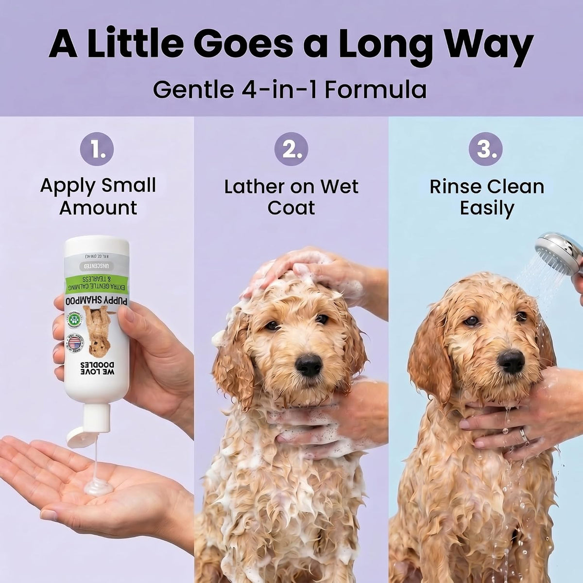 Puppy Shampoo & Conditioner, Tearless Hypoallergenic Wash - Unscented - image 4