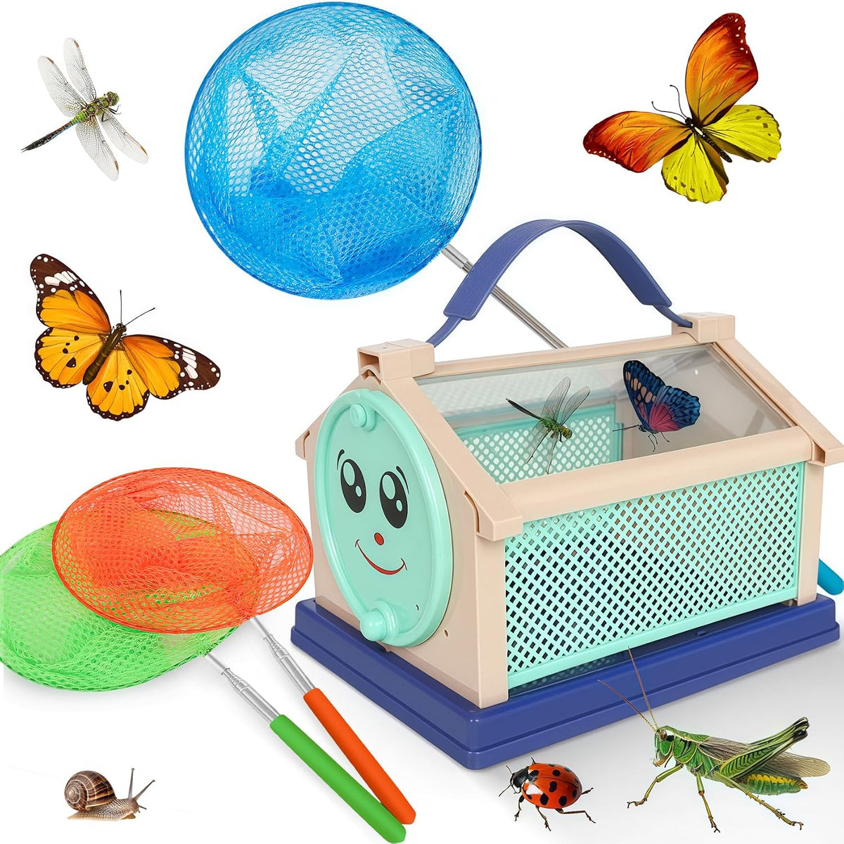 Kids Telescopic Butterfly Fishing Nets for Kids Catching Insect Net - Insect Catching Kit (1 Set)
