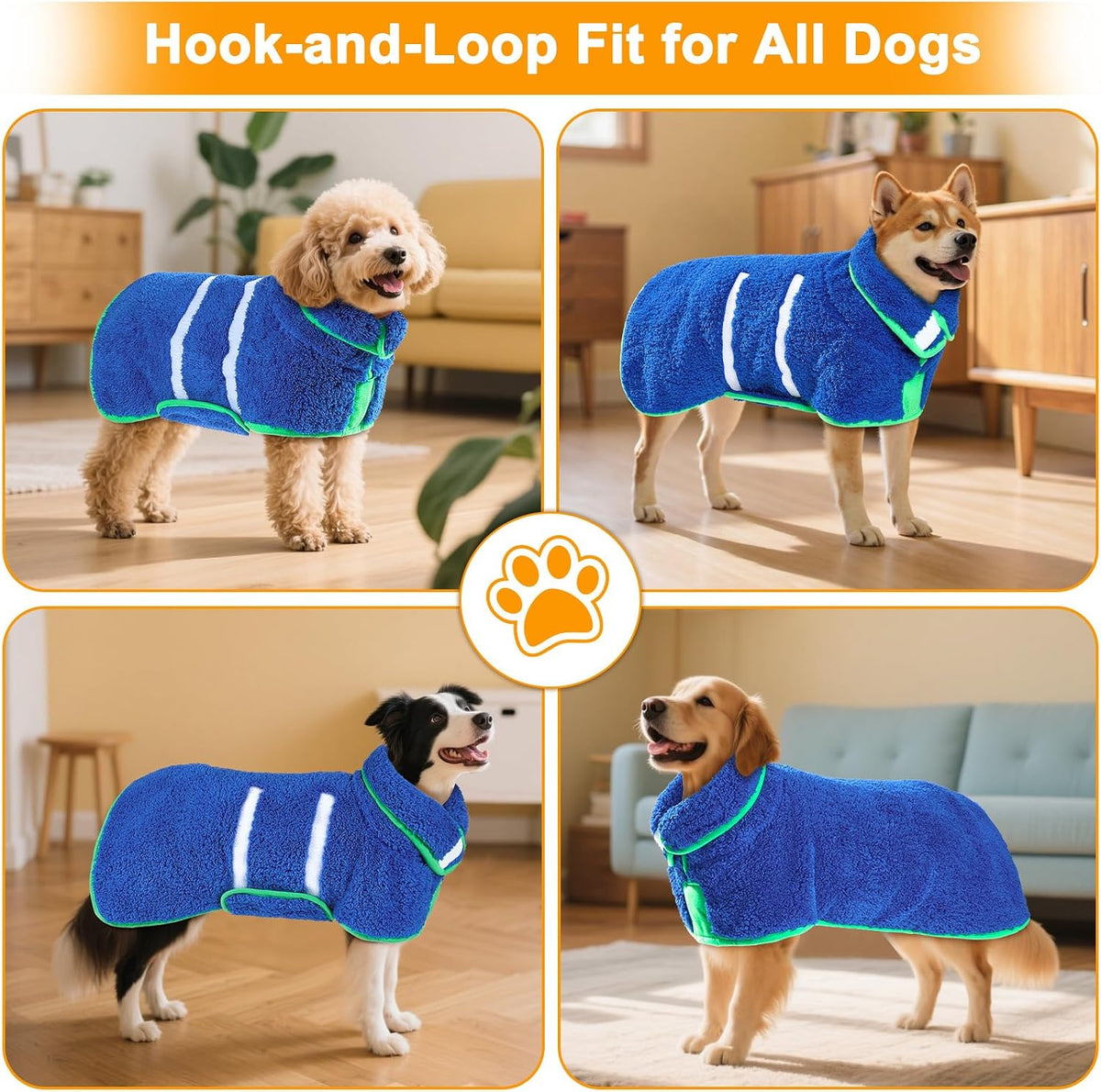 Unicorn Catcher Dog Bathrobe Super Absorbent Quick Drying Robe - X-Large / Blue - image 3