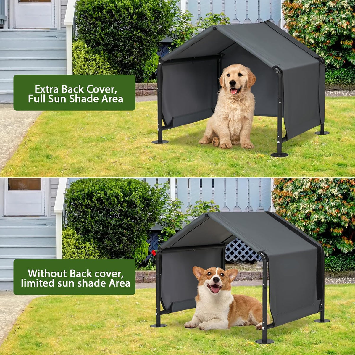 Large Dog Shade Shelter for Outside - Grey / Small - image 4