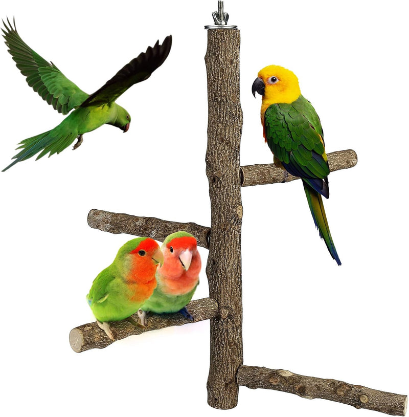 Bird Perch Stand Toy Natural Wood Bird Cage Branch Perch 10 Inch – Essentials for Birds - 14 Inch Perch