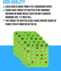 Regal Bingo Bulk Bingo Cards with Sliding Windows - Green / 25 Cards - image 4