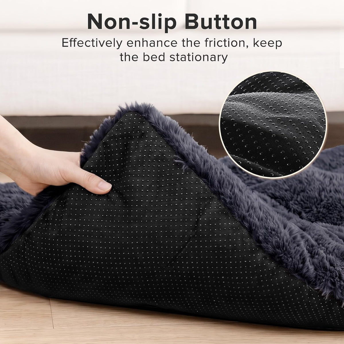 JOEJOY Large Dog Bed Crate Pad - 44.0"L x 32.0"W x 4.0"Th / Dark Grey - image 3