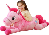 IKASA 43" Giant Unicorn Stuffed Animal, Super Soft - Pink