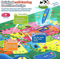 Qiaojoy Bilingual Interactive World Map for Kids Learning Educational - USA Map - image 4