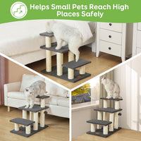 Dog Stairs & Cat Scratching Post Pet Steps for High Beds Couch – Essentials for Cats - 3-Steps - image 3